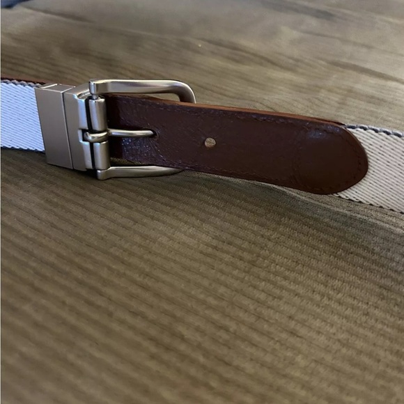 Doc Murphy Men’s Adjustable Blue w/ Brown Leather & Brass Buckle Belt EUC!! - Picture 6 of 9